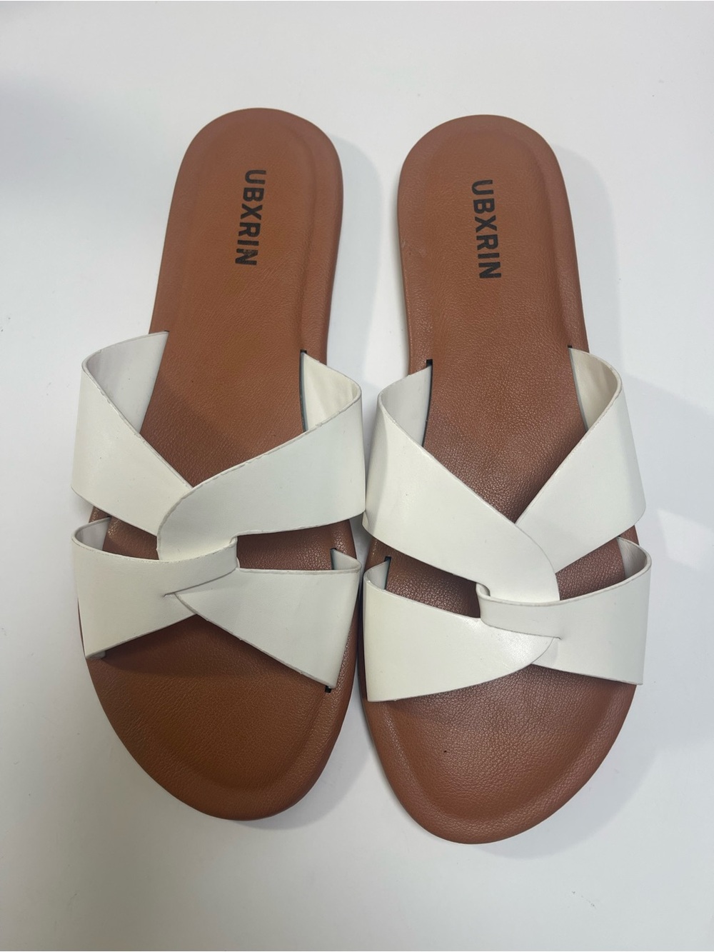 White Braided Slide Sandals for Women
